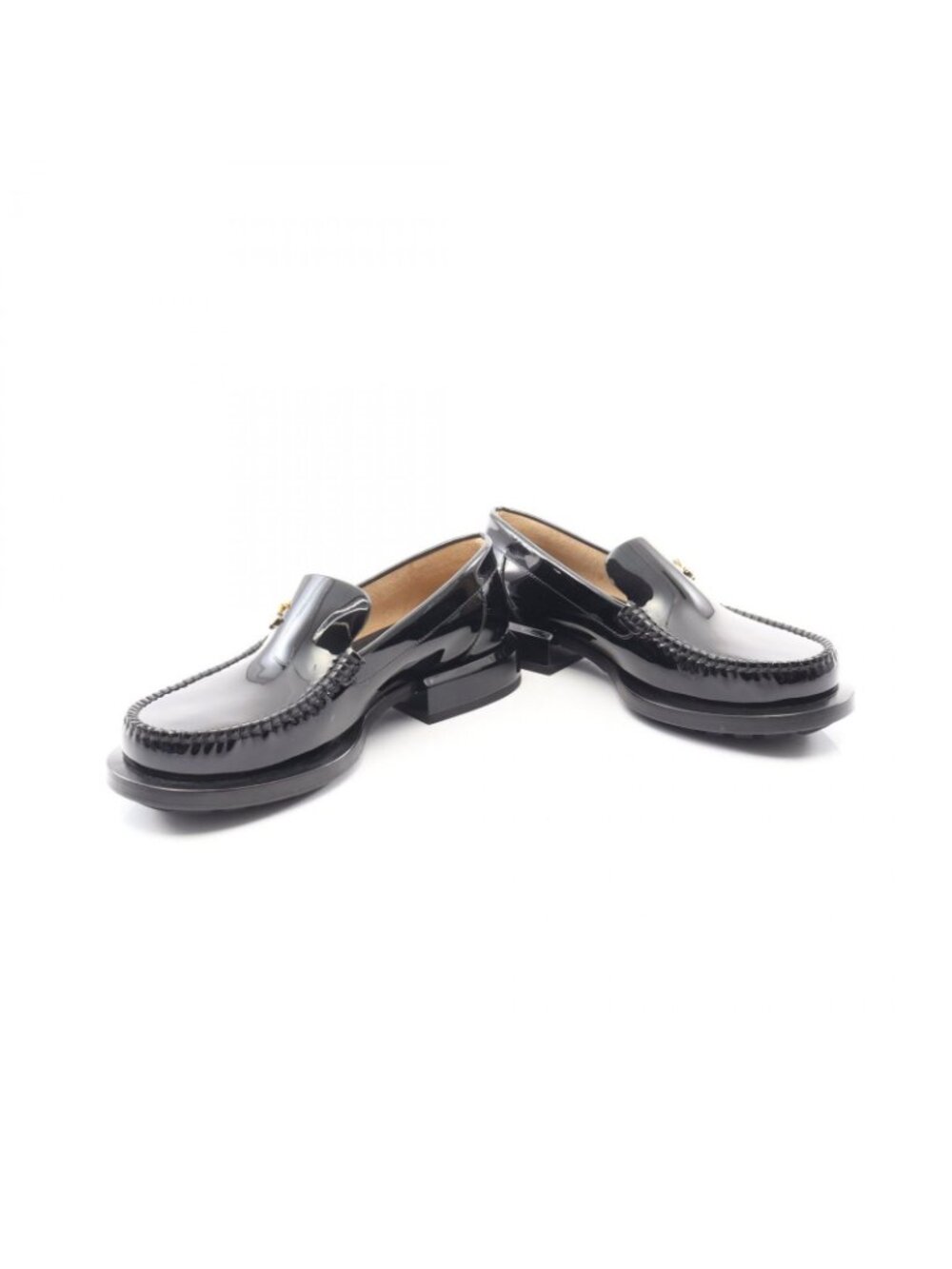 Chanel Loafers CC Logo Black Patent Leather - Picture 3 of 7